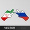 victory iran peace russia hand gesture colored icon. Elements of flag illustration icon. Signs and symbols can be used for web,
