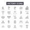 Victory line icons, signs, vector set, outline illustration concept