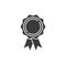 Victory medal black glyph icon. Championship prize. Sign for web page, mobile app, button, logo. Vector isolated element