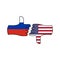 victory russia loser usa hand gesture colored icon. Elements of flag illustration icon. Signs and symbols can be used for web,