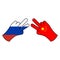 victory russia peace china hand gesture colored icon. Elements of flag illustration icon. Signs and symbols can be used for web,