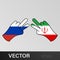 victory russia peace iran hand gesture colored icon. Elements of flag illustration icon. Signs and symbols can be used for web,