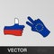 victory russia pending eu hand gesture colored icon. Elements of flag illustration icon. Signs and symbols can be used for web,
