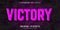 Victory text, 3d purple editable text effect