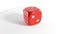 Video 360 degrees, red dice. Type of dice from different sides