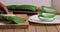 Video of aloe vera being cut and chopped on chopping board
