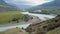 Video of Altai natural mountain landscape. River Katun near village Inegen