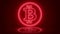Video animation of bitcoin logo with red LEDs