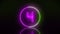 Video animation of glowing circle in green and magenta with counter