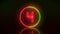 Video animation of glowing circle in green and red with counter