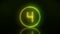 Video animation of glowing circle in green and yellow with counter