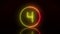 Video animation of glowing circle in red and yellow with counter