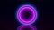 Video animation of glowing neon circles in blue and magenta