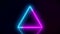 Video animation of glowing neon triangle in blue and magenta