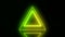 Video animation of glowing neon triangle in green and yellow