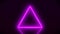 Video animation of glowing neon triangle in magenta