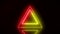 Video animation of glowing neon triangle in red and yellow