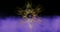 Video animation Metatron Cube, Flower of Life. Golden Sacred geometry, purple graphic fog smoke black background