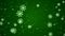 Video-animation of snowflakes and stars falling over green background