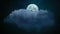 Video animation weather forecast moon with cloud and glows