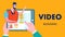 Video Blogging Business Flat Vector Illustration