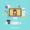 Video blogging concept. Template blogging infographics. Blog