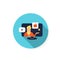 Video blogging flat icon. Color illustration