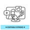 Video blogging icon outline. Video content maker sign. Vlog and vlogging concept.Thin line and editable vector