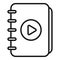 Video book icon outline vector. Online training