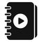 Video book icon simple vector. Online training