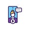 Video broadcast line color icon. SMM promotion