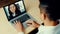 Video call business people meeting on virtual workplace or remote office