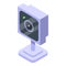 Video call camera icon, isometric style