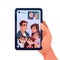 Video call or family chat in phone or smartphone