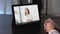 video call internet meeting woman tablet screen