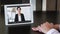 video call virtual conference executive tablet
