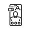 video calling line icon vector illustration