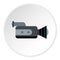 Video camcorder icon, flat style