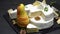 Video of camembert cheese and pear