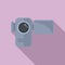 Video camera icon flat vector. Film movie