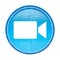 Video camera icon floral blue round button