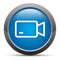 Video camera icon premium blue round button vector illustration
