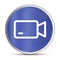 Video camera icon prime blue round button vector illustration design silver frame push button