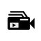 Video camera icon with a white background