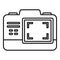 Video camera screen recording icon, outline style