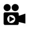 Video Camera vector icon. Movie Camera illustration logo. Play symbol. For web.