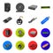 Video card, virus, flash drive, cable. Personal computer set collection icons in cartoon,flat style vector symbol stock