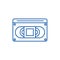 Video cassete line icon concept. Video cassete flat  vector symbol, sign, outline illustration.