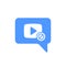 Video Chat icon with not allowed sign. Video Chat icon and block, forbidden, prohibit symbol