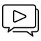 Video chat icon outline vector. Online webinar